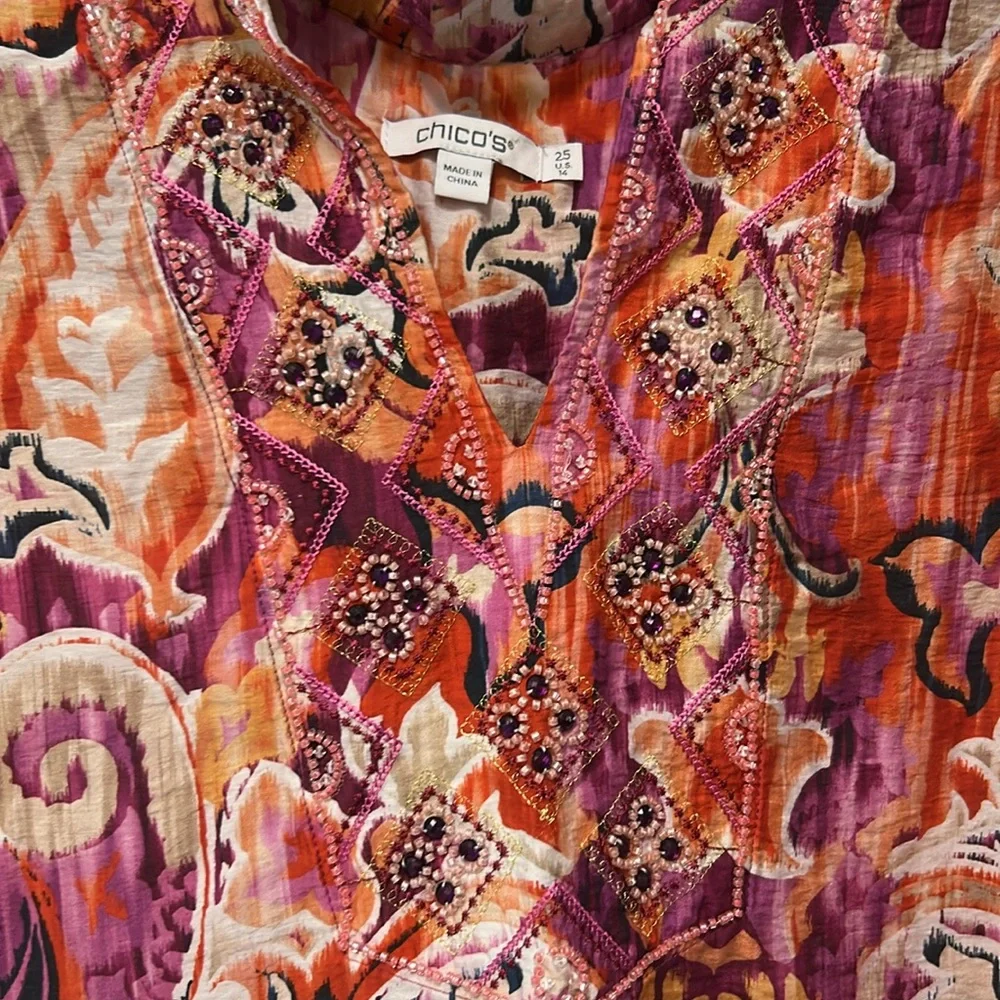 Chico's Watercolor Stunning lightweight tunic - Picture 5 of 16